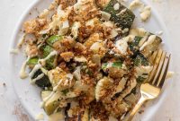 Grilled Zucchini Caesar Salad with Creamy Parmesan Dressing