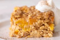 Peach and Cream Baked Oatmeal Recipe for Summer Brunch