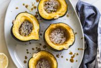 Baked Acorn Squash with Vanilla Bourbon and Balsamic Glaze