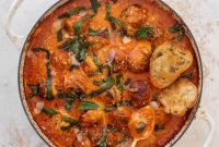Cheesy Chicken Parmesan Meatballs in Creamy Vodka Sauce
