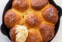 Fluffy Brioche Skillet Rolls with Salted Maple Butter Recipe