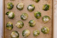 Parmesan Smashed Brussels Sprouts Drizzled with Hot Honey