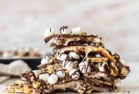 Salted S’mores Toffee Bark: Chocolate Graham Toffee with Sea Salt