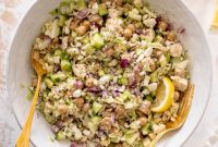 Lemony Chicken Chopped Salad with Crispy Greens and Herbed Vinaigrette