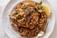 One-Pan Chicken with Artichokes and Lemon Couscous