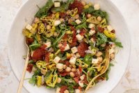 Crispy Pepperoni and Arugula Salad with Parmesan Crunch