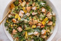 Grilled Shrimp Caesar Chopped Salad Recipe for Summer Serving