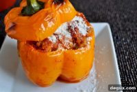 Tomato Basil Cream Sauce Stuffed Peppers Recipe