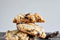 Chewy Peanut Butter Cookies Topped with Chocolate-Candied Bacon
