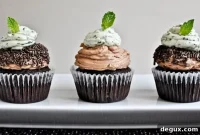 Milk Chocolate Cupcakes with Fresh Mint Buttercream Frosting
