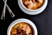 Corn Chowder with Spicy Barbecue Shrimp Bowl