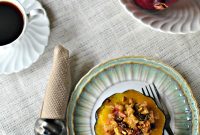 Roasted Acorn Squash Stuffed with Fruit and Nuts
