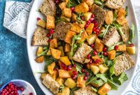 Roasted Fall Panzanella Salad with Heirloom Vegetables and Croutons