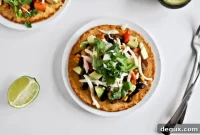 Roasted Garlic & Caramelized Vegetable Tostadas Recipe