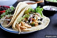 Cheddar Beer Chicken Tacos Made in a Crockpot