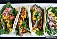Thai Beef Tacos with Lime, Herbs & Spicy Peanut Sauce