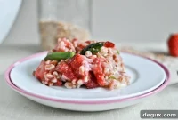 Roasted Strawberry Farro Salad with Honey-Lemon Dressing
