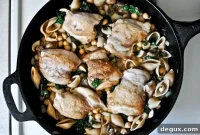 One-Pan Chicken with Kale and Chickpeas Skillet Recipe