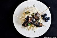 Grilled Blueberry Chicken Skewers with Coconut Jasmine Rice