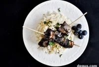 Grilled Blueberry Chicken Skewers with Coconut Rice Recipe