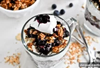 Roasted Blueberry Coconut Quinoa Parfaits with Coconut Granola Recipe