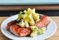 Grilled BBQ Salmon with Pineapple Jalapeño Salsa