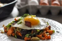 Brussels Sprouts Breakfast Hash Made for Dinner