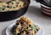 Fresh Green Bean Casserole with Lightened Creamy Sauce