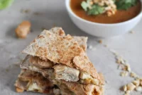 Thai-Inspired Chicken Quesadillas with Spicy Peanut Sauce