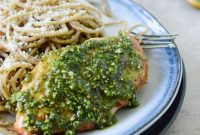 Pistachio Pesto Chicken with Whole-Wheat Spaghetti Recipe