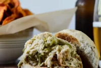 Crockpot Pulled Chicken Cheesesteak Sandwiches