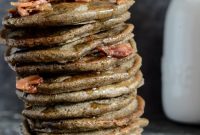Mini Buckwheat Pancakes with Bacon and Bourbon Syrup