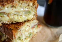 Crispy Zucchini Grilled Cheese with Dijon-Horseradish Aioli