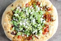 Grilled Corn BLT Pizza with Crumbled Feta and Crispy Bacon