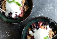 Peach, Blueberry & Basil Crisp Recipe—Summer Fruit Dessert