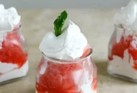 Watermelon Rum Granitas with Coconut Whipped Cream