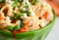 Stovetop Buffalo Chicken Shells and Cheese Recipe