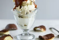 Sweet Corn Ice Cream with Salted Caramel Swirl and Chocolate Potato Chips
