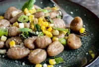 Pan-Toasted Brown Butter Gnocchi with Sweet Corn and Grilled Scallions
