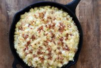 Fontina & White Cheddar Brussels Sprouts, Bacon Mac Skillet