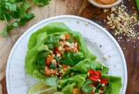 Thai-Style Butternut Squash Lettuce Wraps with Spicy Peanut Sauce