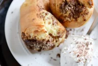 Dark Chocolate Chunk Popovers with Boozy Whipped Cream