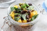 Vanilla Bean Chia Pudding with Mango and Fresh Mint