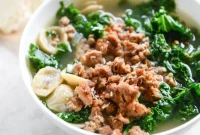 Spicy Sausage, Kale & Whole Wheat Orecchiette Soup Recipe