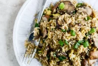30-Minute Crispy Portobello Fried Brown Rice