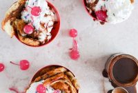 Crispy Croissant Sundaes with Red Wine Hot Fudge Recipe