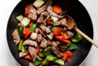 Spicy Garlic Beef Stir-Fry with Coconut Jasmine Rice