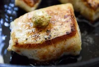 Crisp Pan-Seared Sea Bass with Pistachio Brown Butter