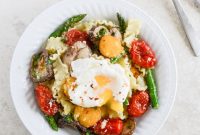 Spring Pasta with Blistered Tomatoes and Soft Eggs