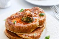 Romano-Crusted Savory French Toast with Cherry Tomato Basil Butter